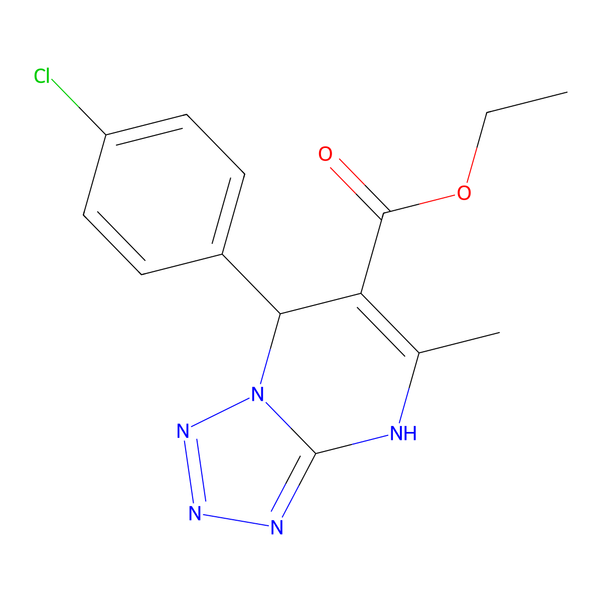 Ethyl 7-(4-chlorophenyl)-5-methyl-4,7-dihydrotetrazolo[1,5-a]pyrimidine-6-carboxylate molecular structure, CAS 367907-08-2