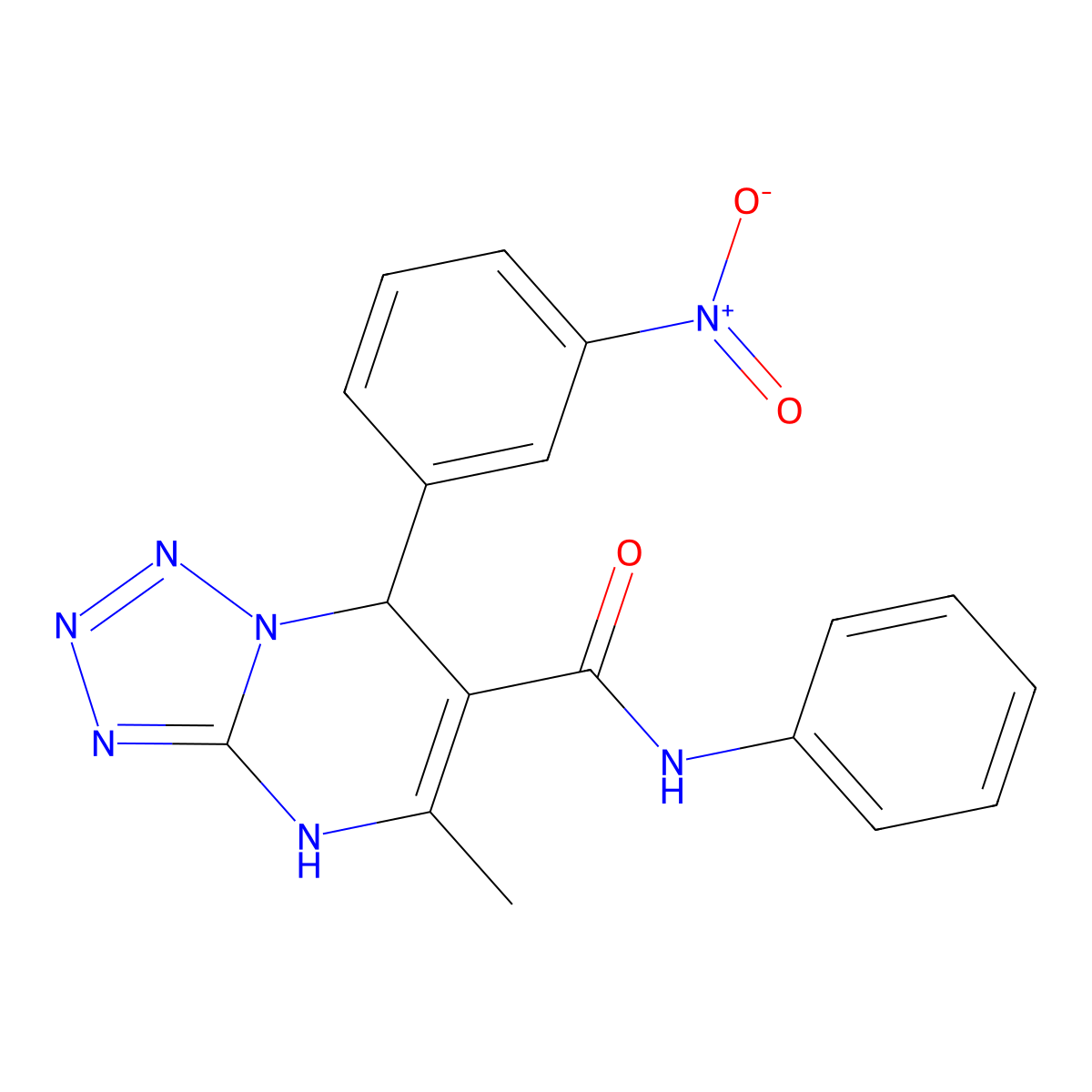 5-methyl-7-(3-nitrophenyl)-N-phenyl-4,7-dihydrotetrazolo[1,5-a]pyrimidine-6-carboxamide molecular structure, CAS 367907-10-6