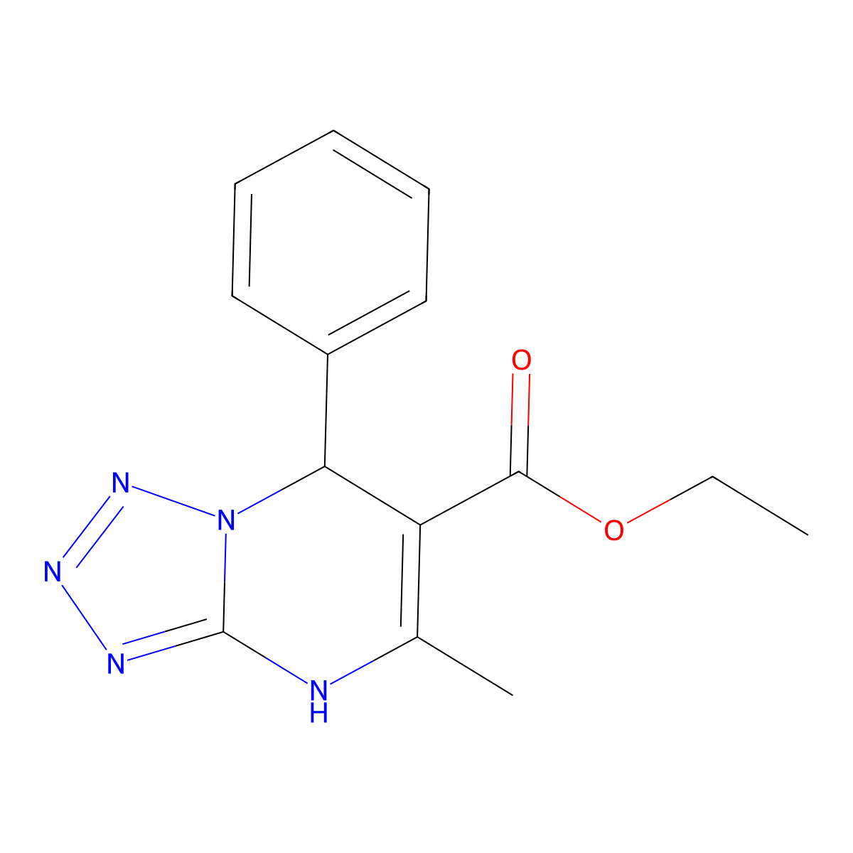 Ethyl 5-methyl-7-phenyl-4,7-dihydrotetrazolo[1,5-a]pyrimidine-6-carboxylate molecular structure, CAS 367907-15-1