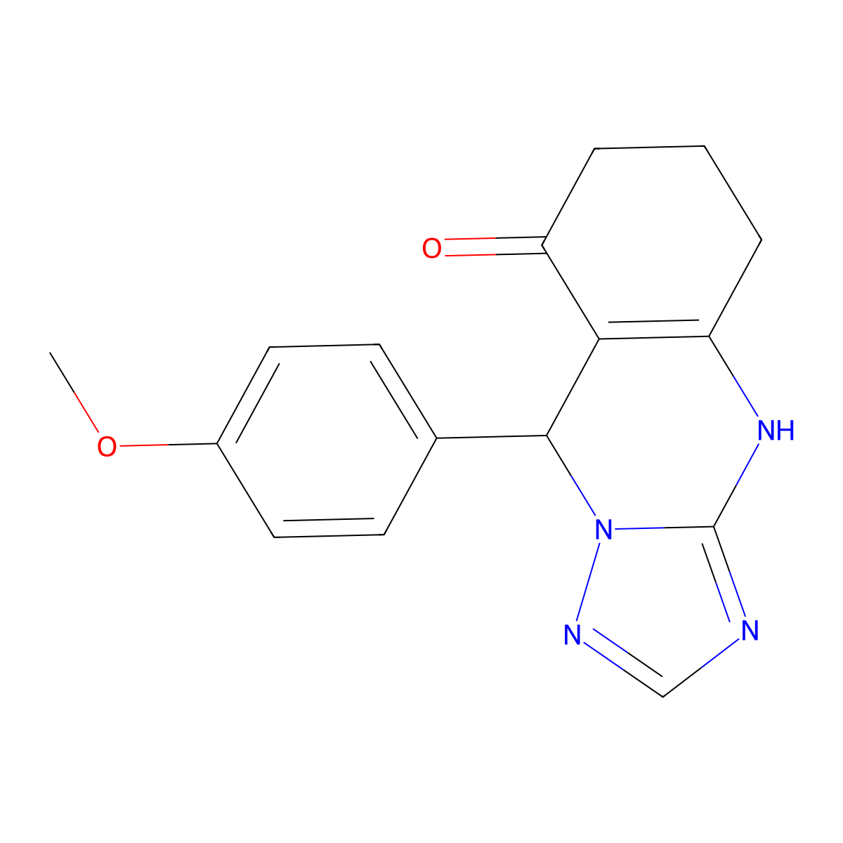 9-(4-methoxyphenyl)-5,6,7,9-tetrahydro-[1,2,4]triazolo[5,1-b]quinazolin-8(4H)-one molecular structure, CAS 367907-17-3