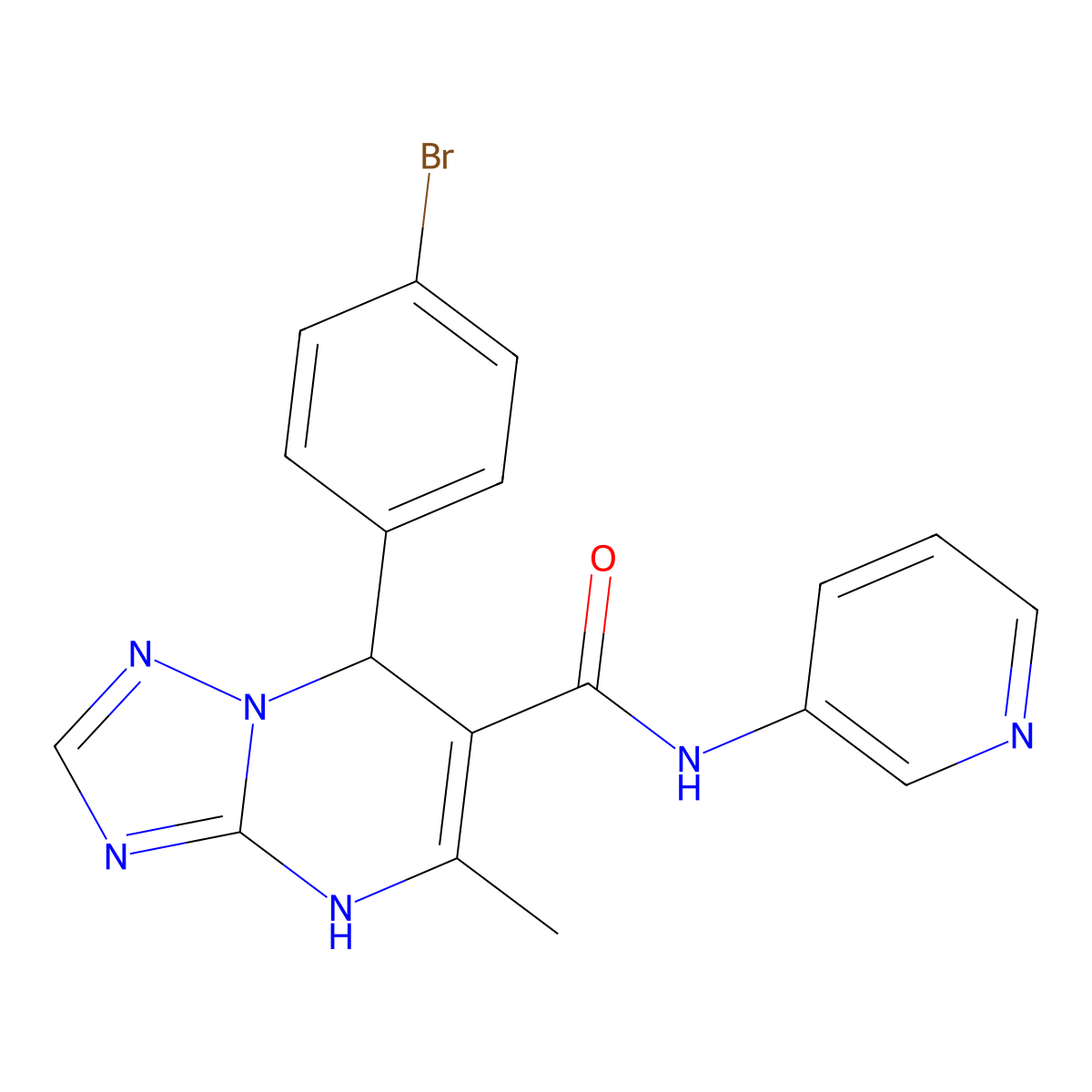 7-(4-bromophenyl)-5-methyl-N-(pyridin-3-yl)-4,7-dihydro-[1,2,4]triazolo[1,5-a]pyrimidine-6-carboxamide molecular structure, CAS 367907-27-5