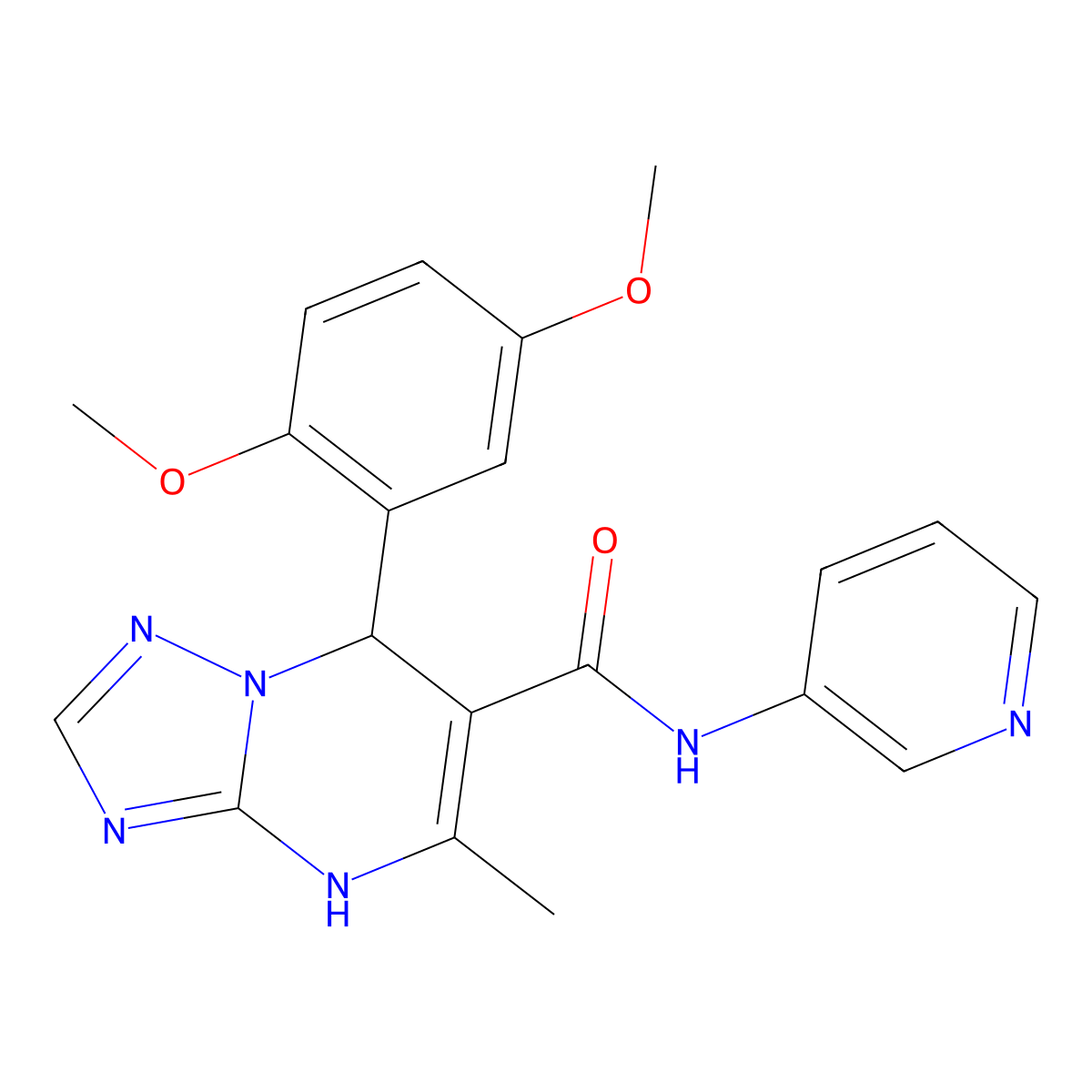 7-(2,5-dimethoxyphenyl)-5-methyl-N-(pyridin-3-yl)-4,7-dihydro-[1,2,4]triazolo[1,5-a]pyrimidine-6-carboxamide molecular structure, CAS 367907-30-0