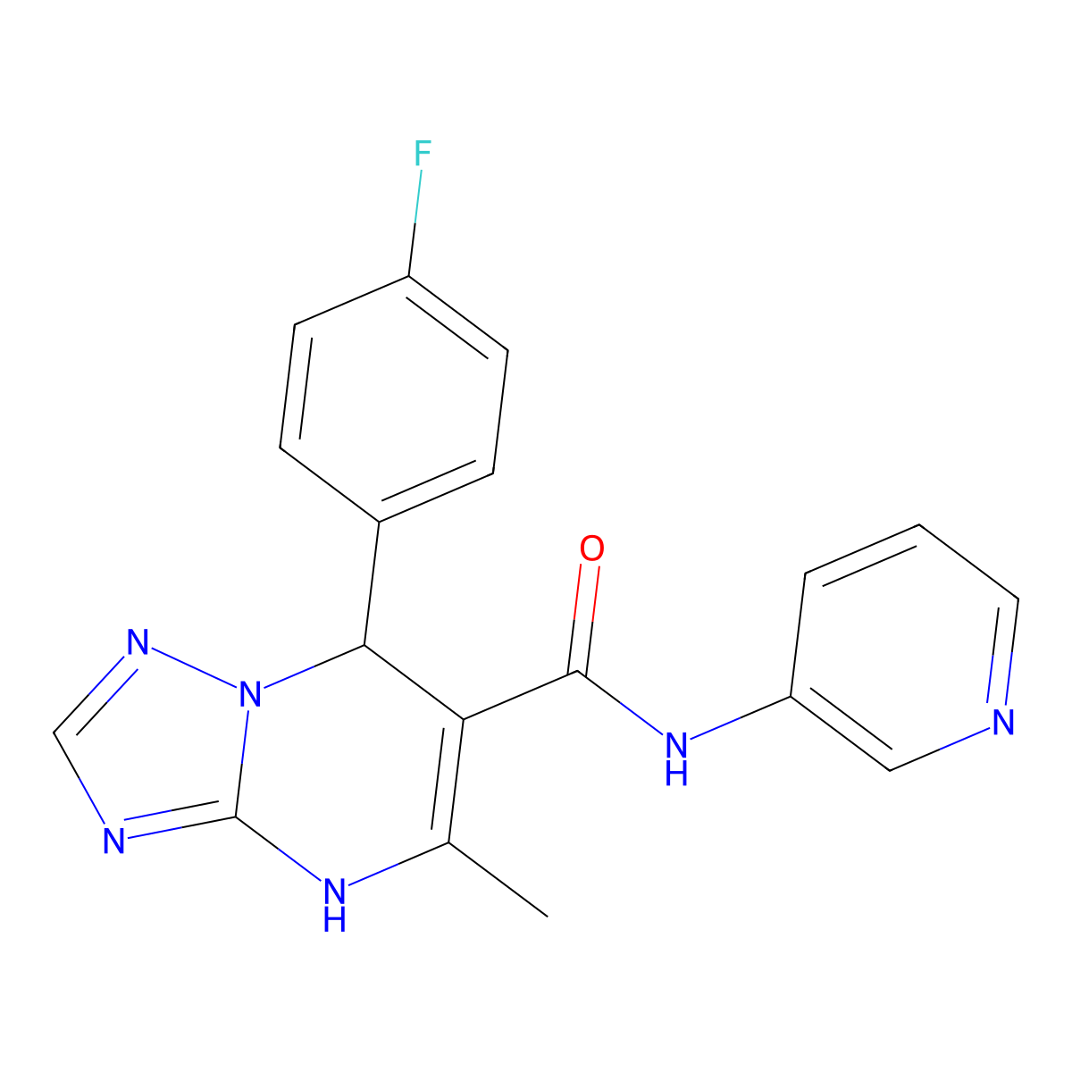 7-(4-fluorophenyl)-5-methyl-N-(pyridin-3-yl)-4,7-dihydro-[1,2,4]triazolo[1,5-a]pyrimidine-6-carboxamide molecular structure, CAS 367907-36-6