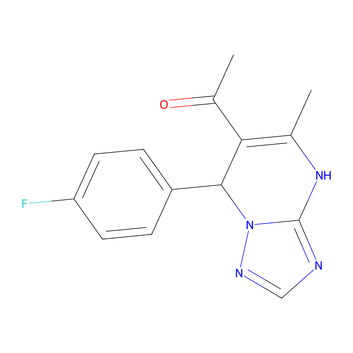 1-[7-(4-Fluorophenyl)-1,7-dihydro-5-methyl[1,2,4]triazolo[1,5-a]pyrimidin-6-yl]ethanone molecular structure, CAS 367907-38-8
