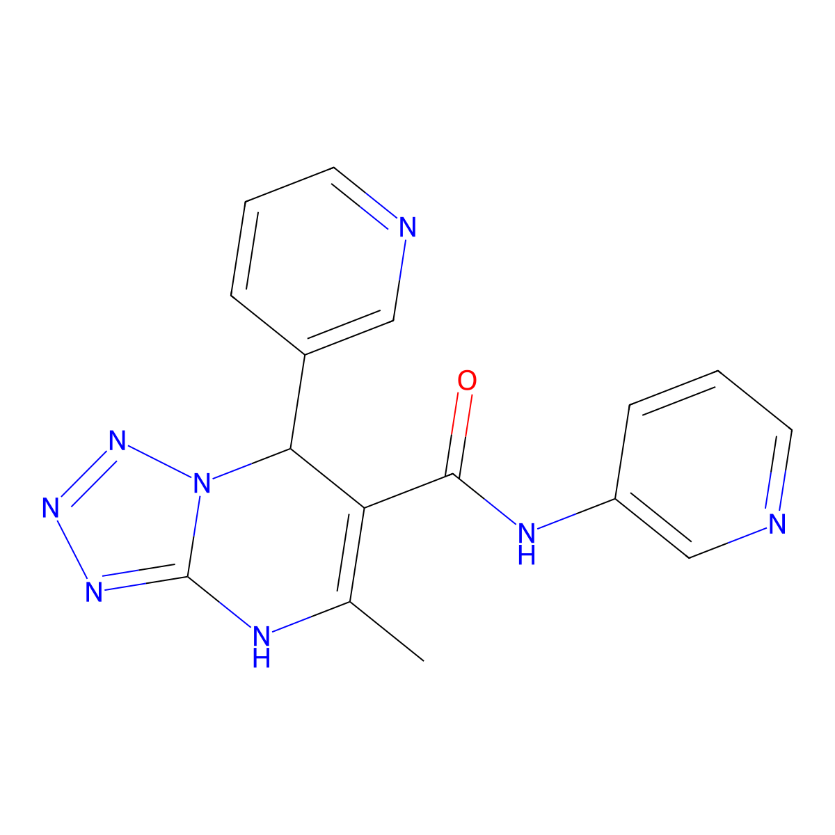5-methyl-N,7-di(pyridin-3-yl)-4,7-dihydrotetrazolo[1,5-a]pyrimidine-6-carboxamide molecular structure, CAS 367907-40-2