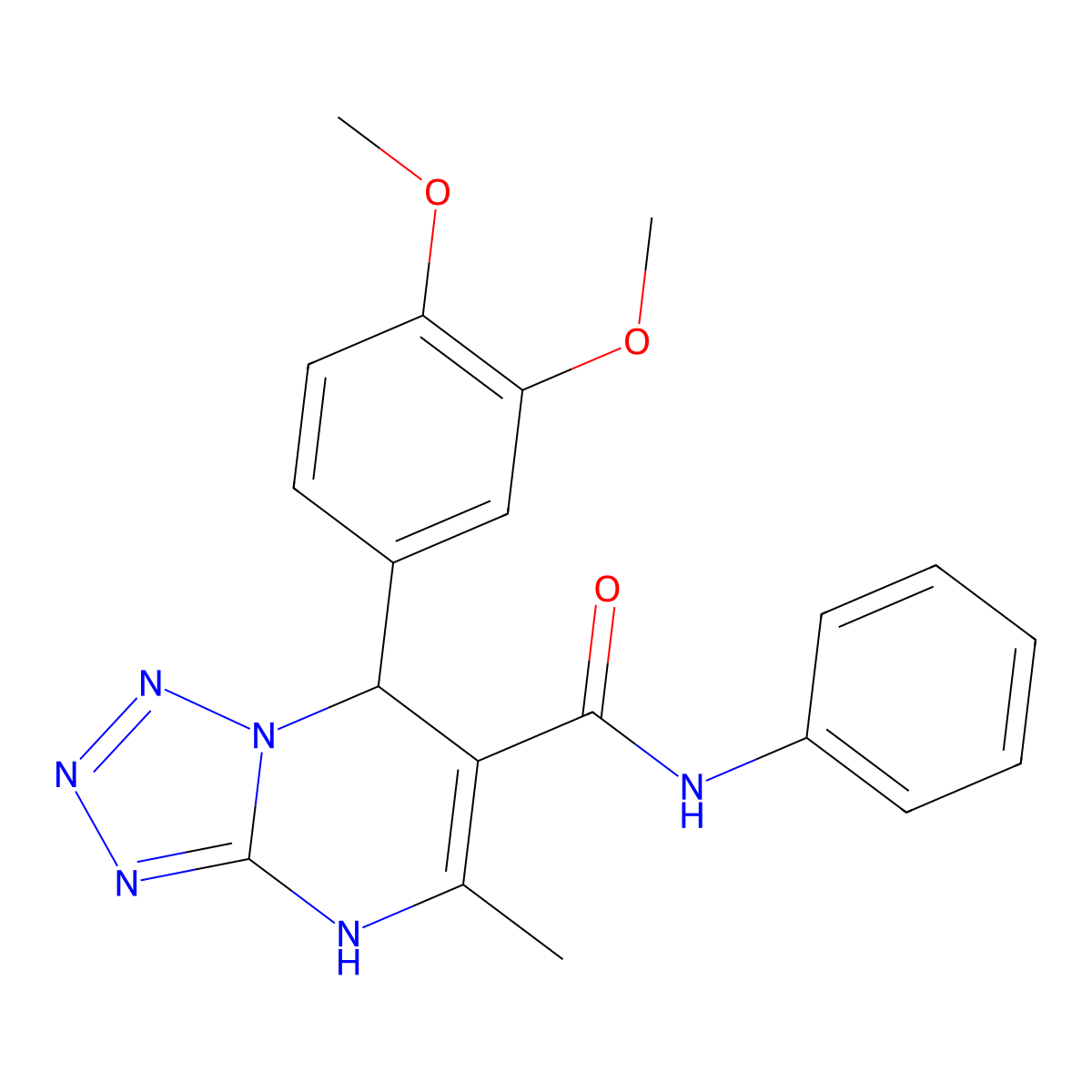 7-(3,4-dimethoxyphenyl)-5-methyl-N-phenyl-4,7-dihydrotetrazolo[1,5-a]pyrimidine-6-carboxamide molecular structure, CAS 367907-43-5