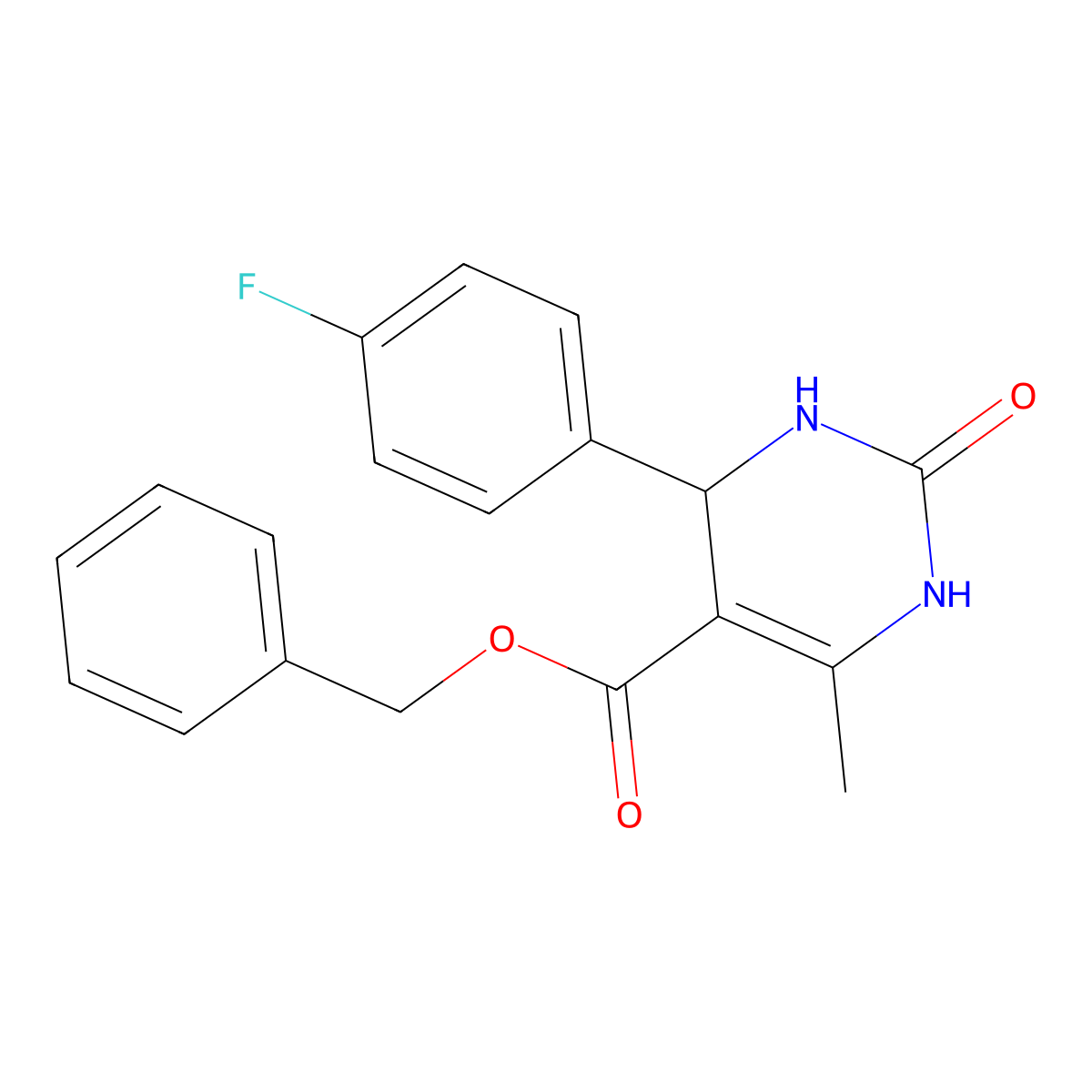 Benzyl 4-(4-fluorophenyl)-6-methyl-2-oxo-1,2,3,4-tetrahydropyrimidine-5-carboxylate molecular structure, CAS 367907-90-2