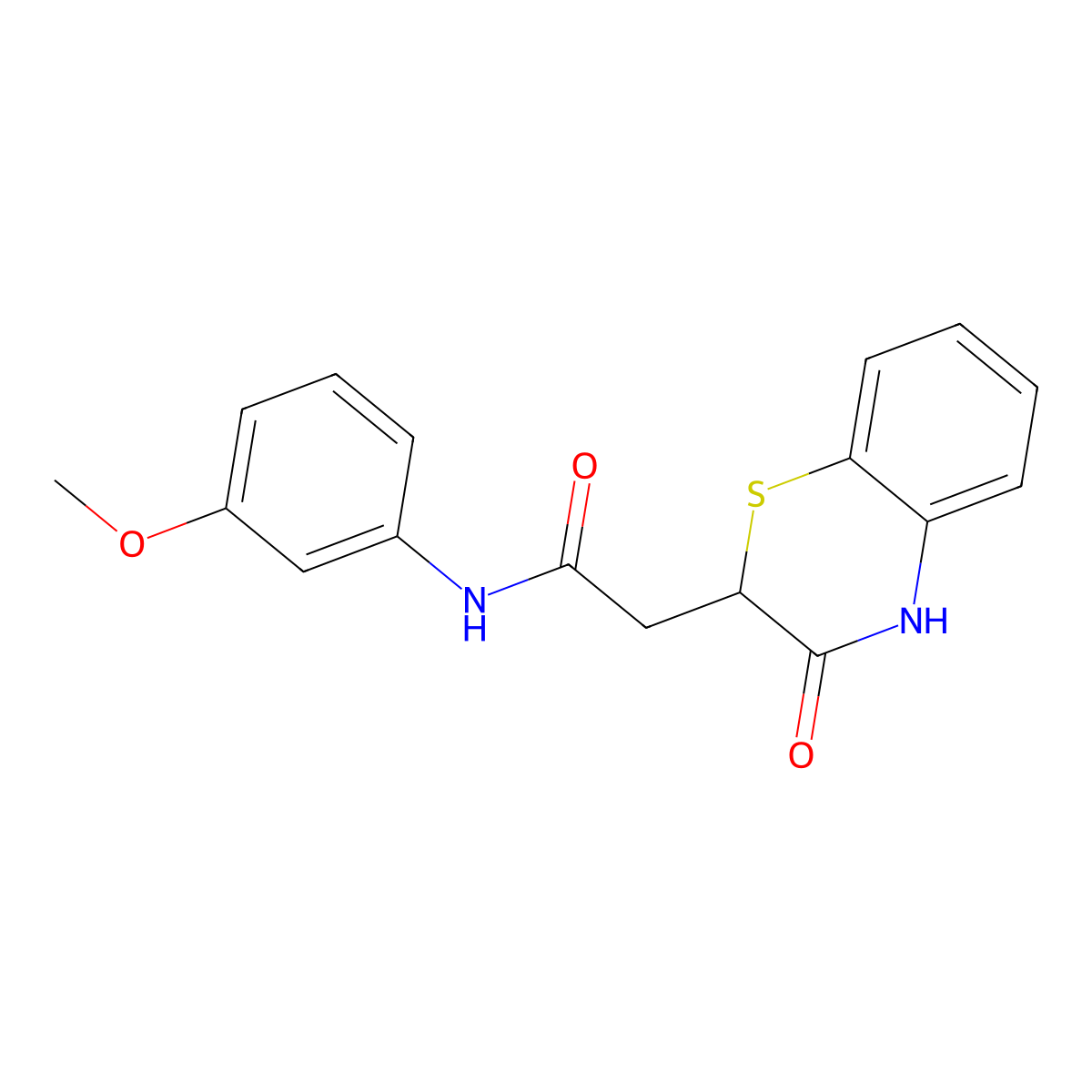 N-(3-methoxyphenyl)-2-(3-oxo-3,4-dihydro-2H-1,4-benzothiazin-2-yl)acetamide molecular structure, CAS 367908-27-8