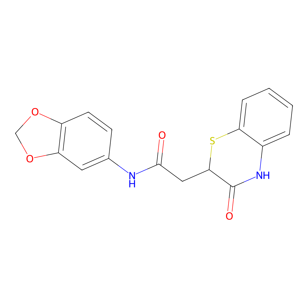 N-(1,3-benzodioxol-5-yl)-2-(3-hydroxy-2H-1,4-benzothiazin-2-yl)acetamide molecular structure, CAS 367908-41-6