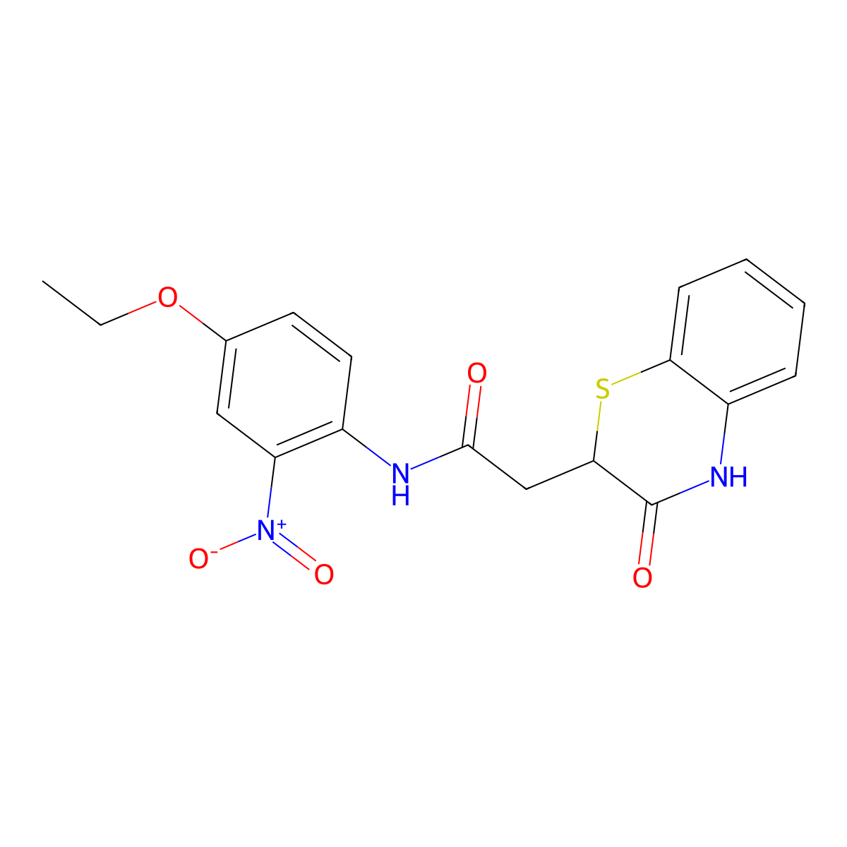 N-(4-ethoxy-2-nitrophenyl)-2-(3-oxo-3,4-dihydro-2H-1,4-benzothiazin-2-yl)acetamide molecular structure, CAS 367908-42-7
