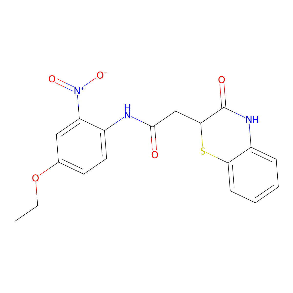 N-(4-ethoxy-2-nitrophenyl)-2-(3-oxo-3,4-dihydro-2H-1,4-benzothiazin-2-yl)acetamide molecular structure, CAS 367908-42-7
