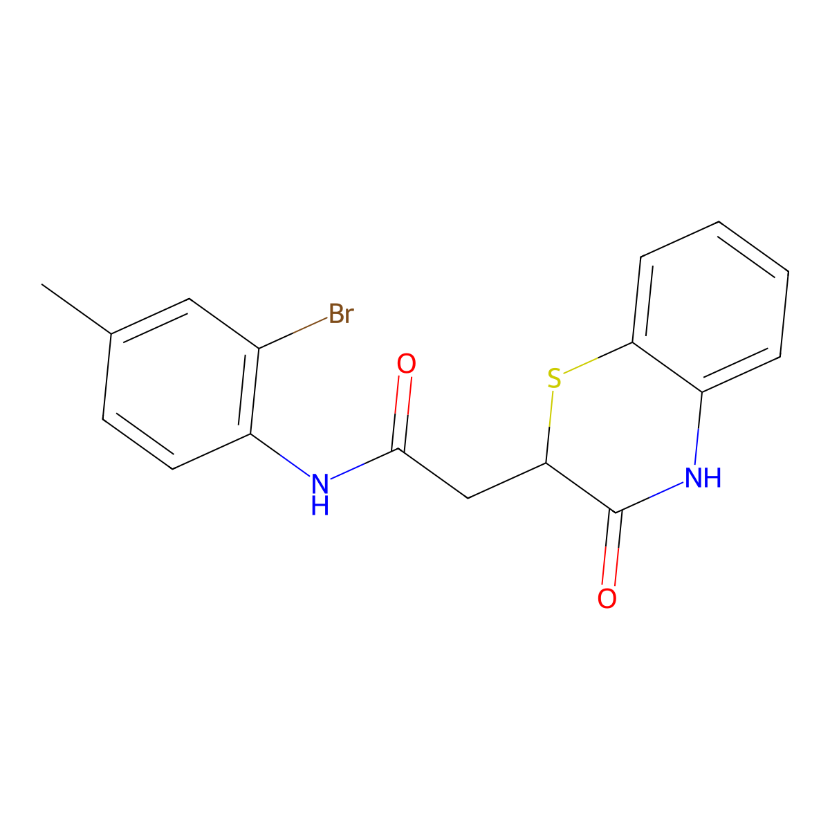 N-(2-bromo-4-methylphenyl)-2-(3-oxo-3,4-dihydro-2H-1,4-benzothiazin-2-yl)acetamide molecular structure, CAS 367908-45-0