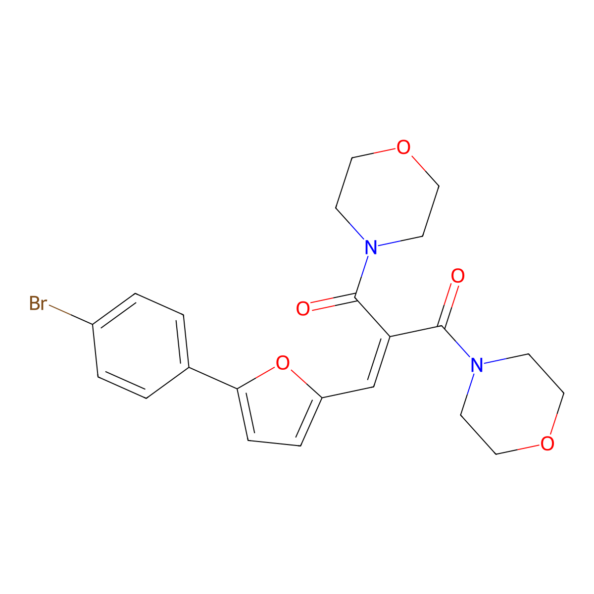 2-((5-(4-Bromophenyl)furan-2-yl)methylene)-1,3-dimorpholinopropane-1,3-dione molecular structure, CAS 367909-04-4