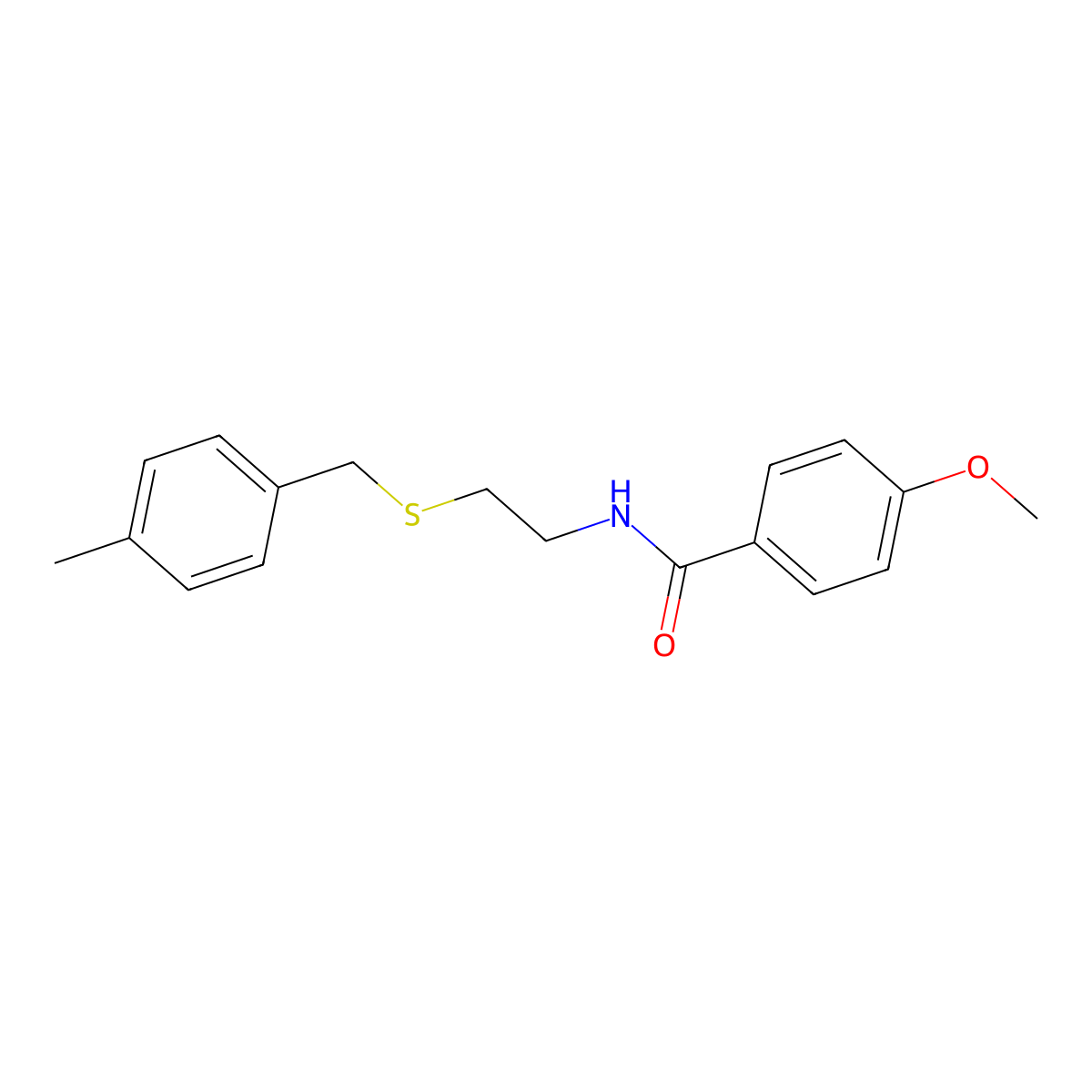 4-methoxy-N-{2-[(4-methylbenzyl)sulfanyl]ethyl}benzamide molecular structure, CAS 367912-78-5