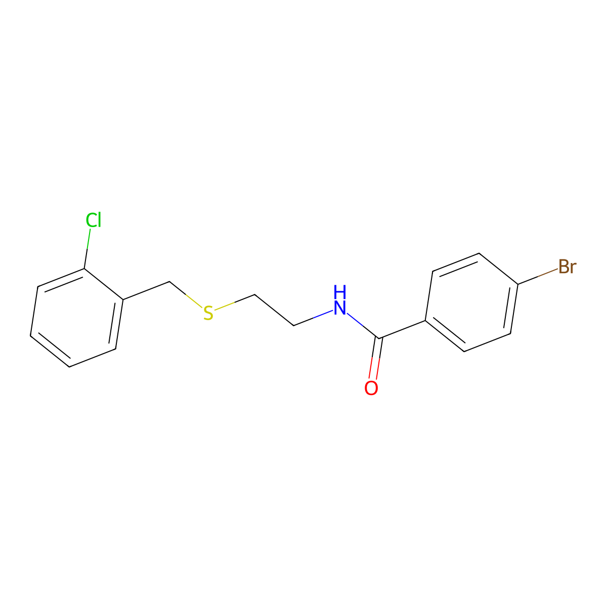 4-bromo-N-{2-[(2-chlorobenzyl)sulfanyl]ethyl}benzamide molecular structure, CAS 367913-99-3