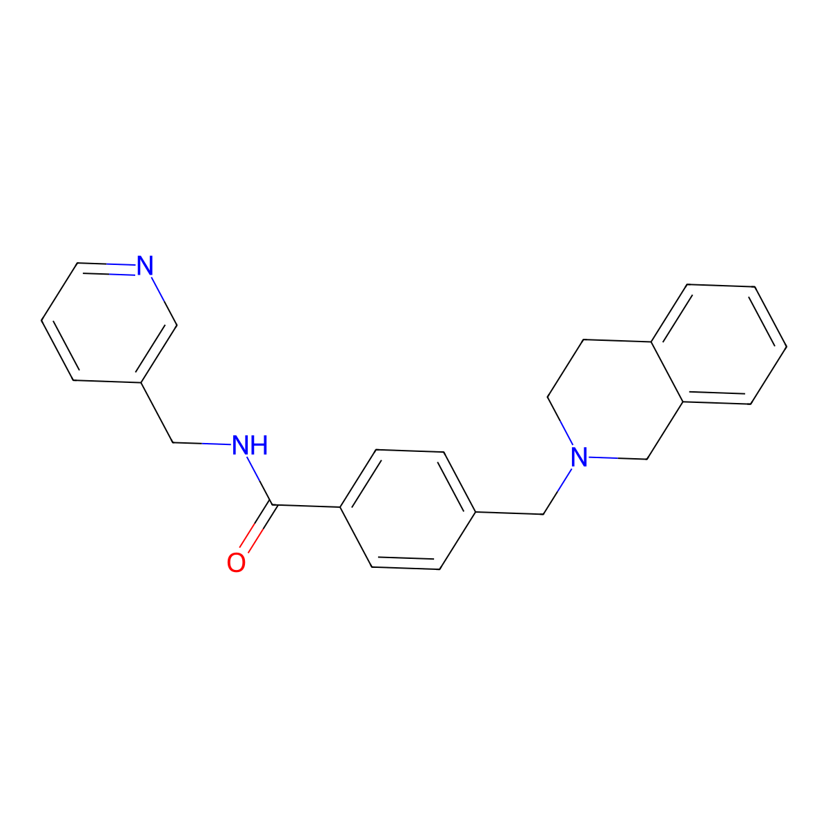 4-(3,4-Dihydro-1H-isoquinolin-2-ylmethyl)-N-pyridin-3-ylmethyl-benzamide molecular structure, CAS 367914-97-4