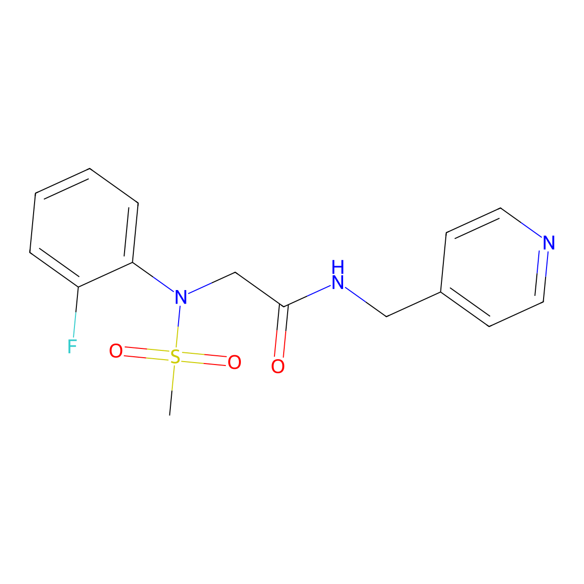 2-(2-fluoro-N-methylsulfonylanilino)-N-(pyridin-4-ylmethyl)acetamide molecular structure, CAS 367915-75-1