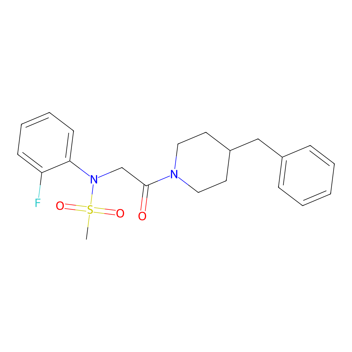 N-[2-(4-benzylpiperidin-1-yl)-2-oxoethyl]-N-(2-fluorophenyl)methanesulfonamide molecular structure, CAS 367917-32-6