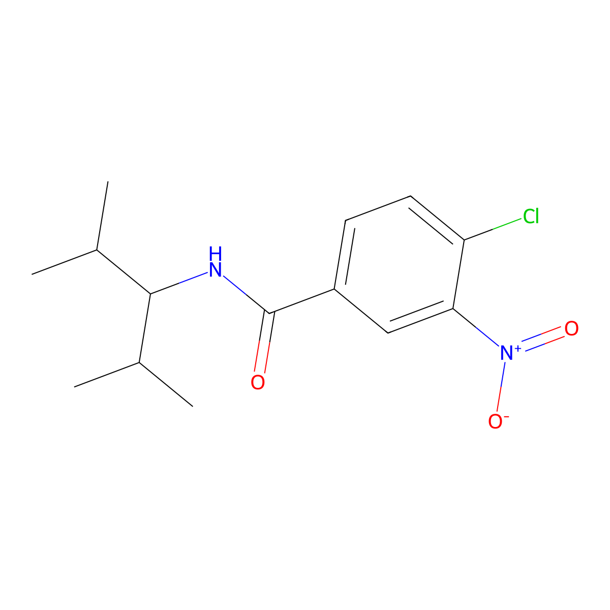 4-chloro-N-(2,4-dimethylpentan-3-yl)-3-nitrobenzamide molecular structure, CAS 367918-09-0