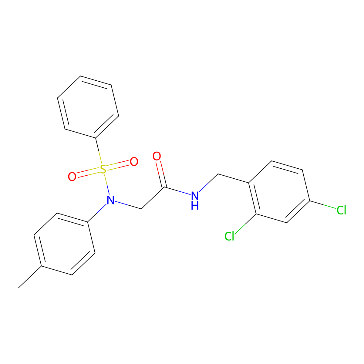 2-[N-(benzenesulfonyl)-4-methylanilino]-N-[(2,4-dichlorophenyl)methyl]acetamide molecular structure, CAS 367918-93-2