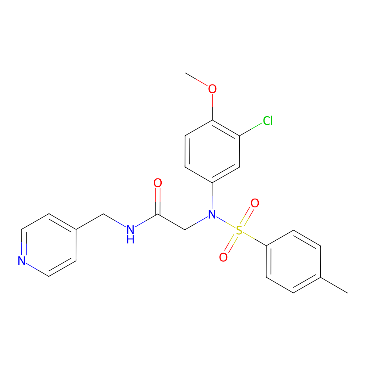 2-[(3-Chloro-4-methoxyphenyl)[(4-methylphenyl)sulfonyl]amino]-N-(4-pyridinylmethyl)acetamide molecular structure, CAS 367920-41-0