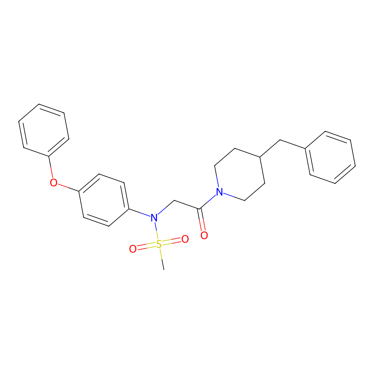 N-[2-(4-benzylpiperidin-1-yl)-2-oxoethyl]-N-(4-phenoxyphenyl)methanesulfonamide molecular structure, CAS 367920-62-5