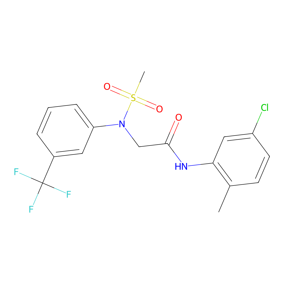 N-(5-chloro-2-methylphenyl)-2-[N-methylsulfonyl-3-(trifluoromethyl)anilino]acetamide molecular structure, CAS 367921-74-2