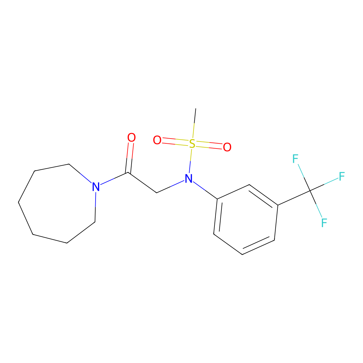 N-[2-(azepan-1-yl)-2-oxoethyl]-N-[3-(trifluoromethyl)phenyl]methanesulfonamide molecular structure, CAS 367921-86-6