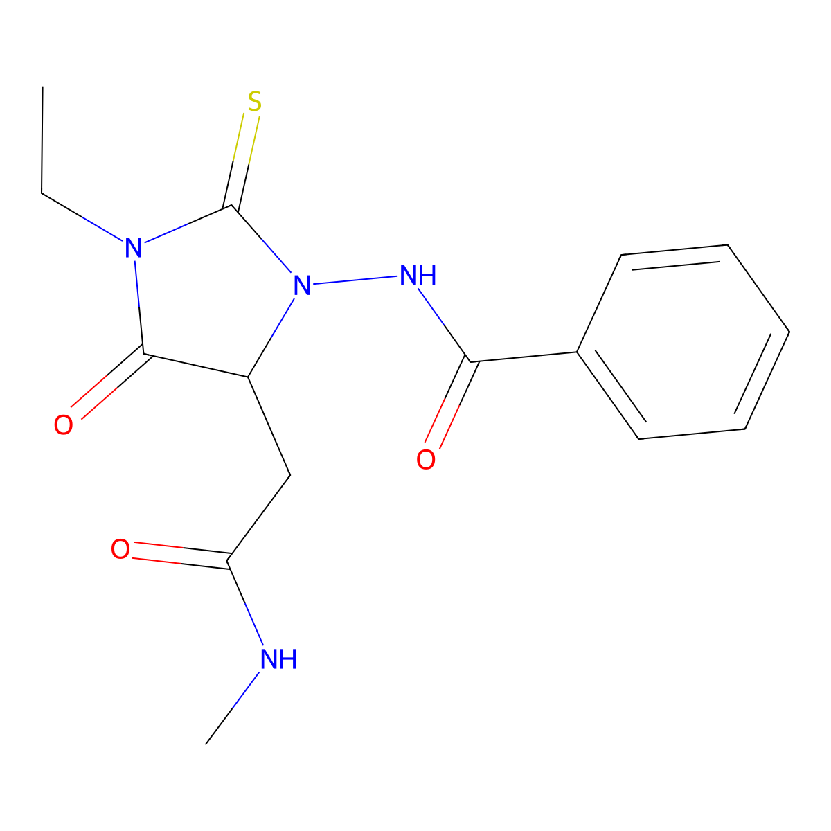 N-[3-ethyl-5-[2-(methylamino)-2-oxoethyl]-4-oxo-2-sulfanylideneimidazolidin-1-yl]benzamide molecular structure, CAS 367926-03-2