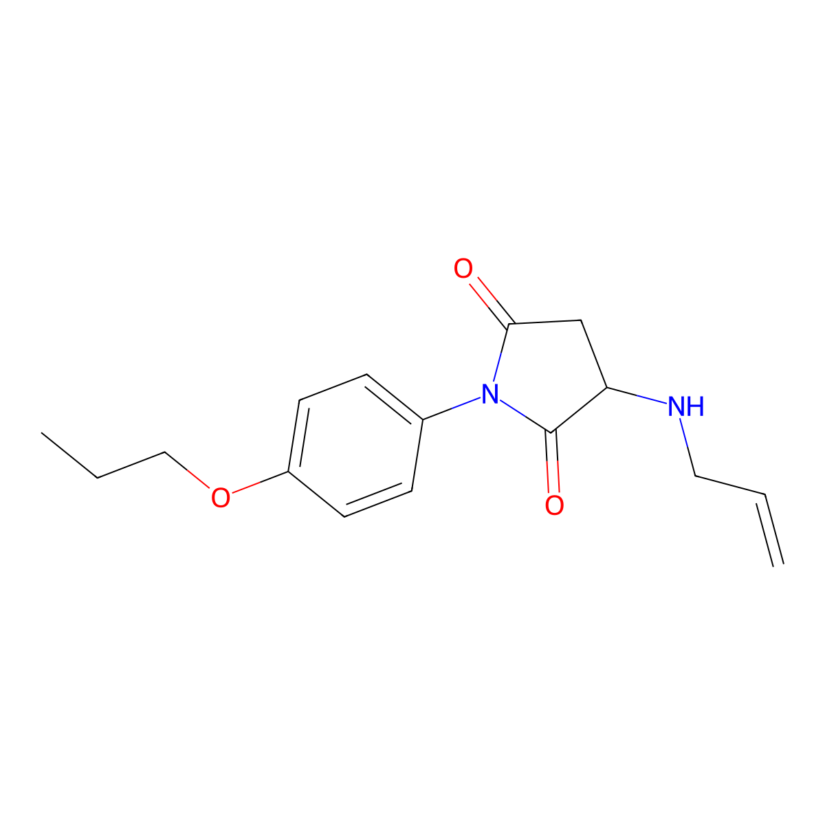 3-(Prop-2-enylamino)-1-(4-propoxyphenyl)pyrrolidine-2,5-dione molecular structure, CAS 367926-13-4