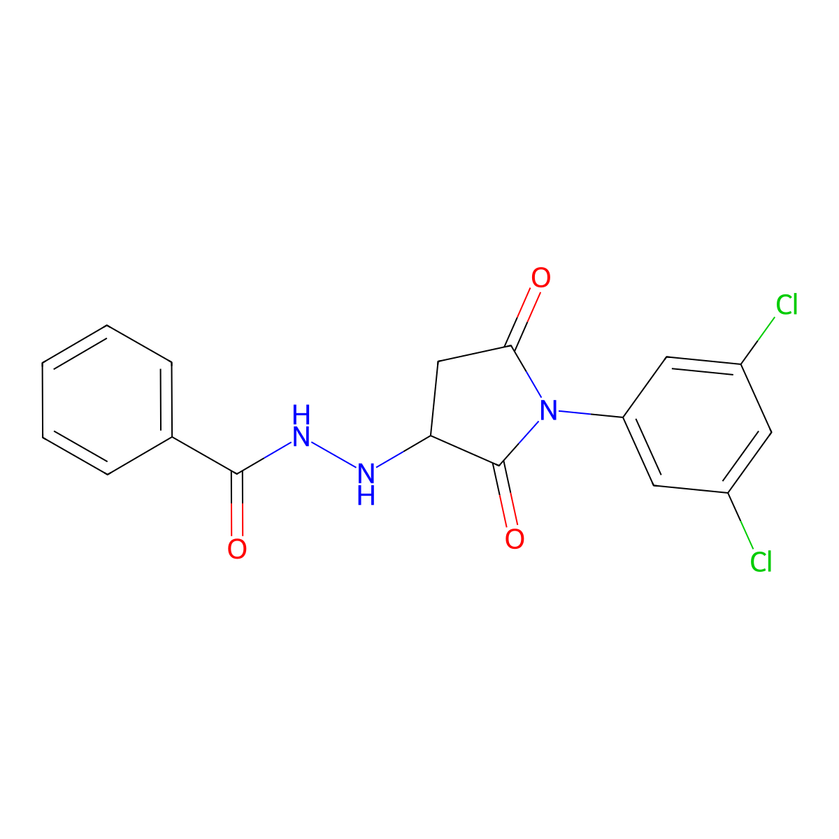 N'-[1-(3,5-dichlorophenyl)-2,5-dioxopyrrolidin-3-yl]benzohydrazide molecular structure, CAS 367927-88-6
