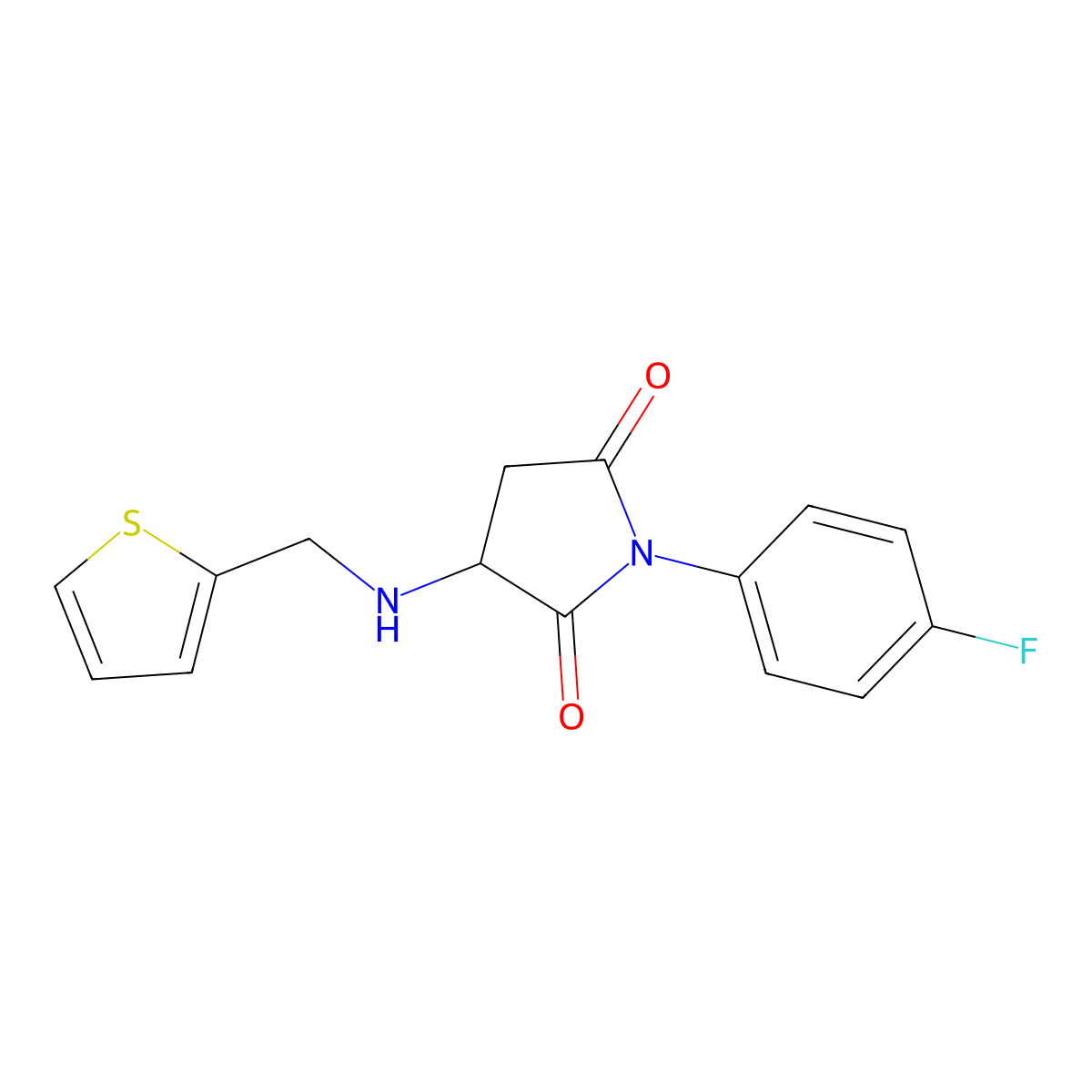 1-(4-Fluorophenyl)-3-[(thiophen-2-ylmethyl)amino]pyrrolidine-2,5-dione molecular structure, CAS 367927-93-3