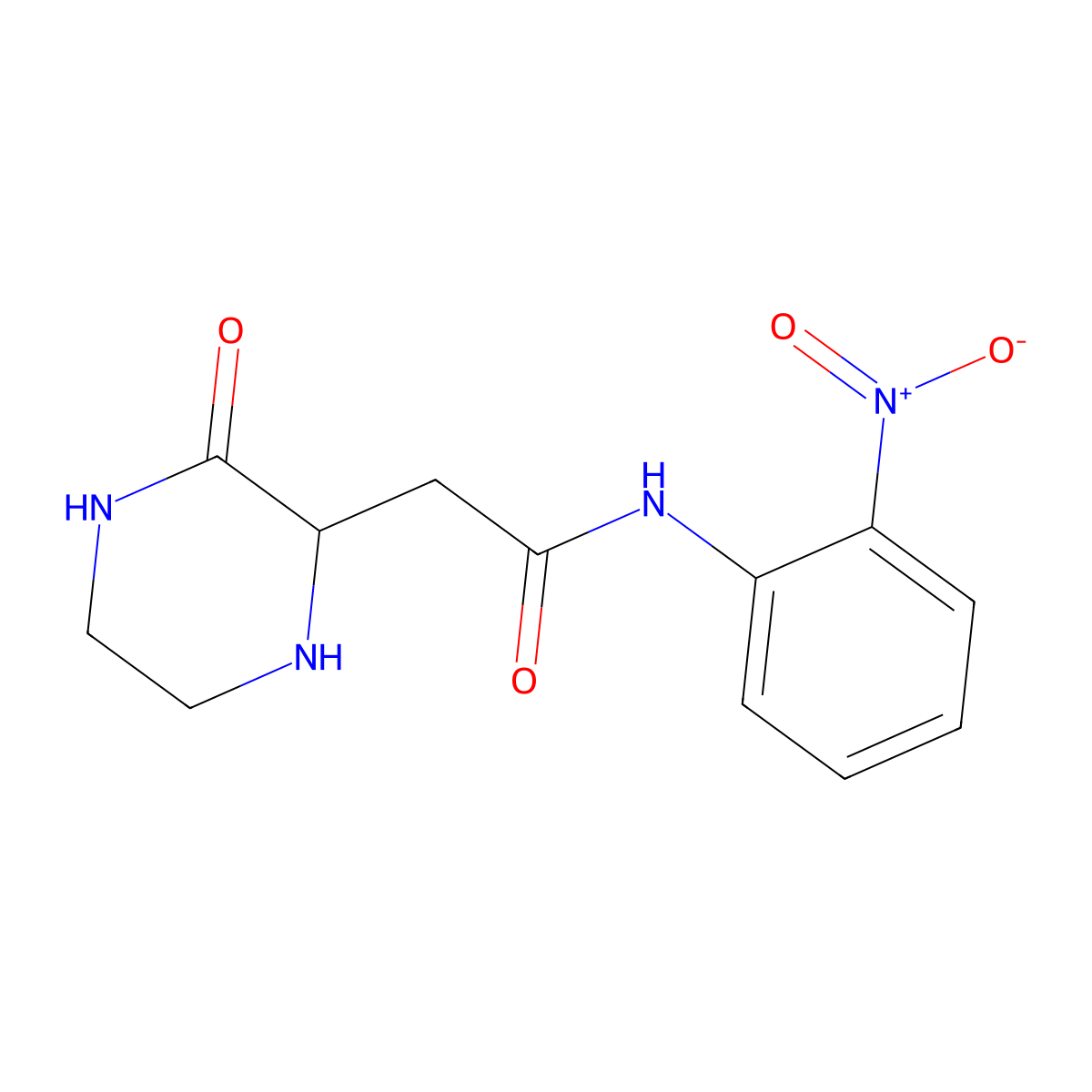 N-(2-nitrophenyl)-2-(3-oxopiperazin-2-yl)acetamide molecular structure, CAS 367928-08-3