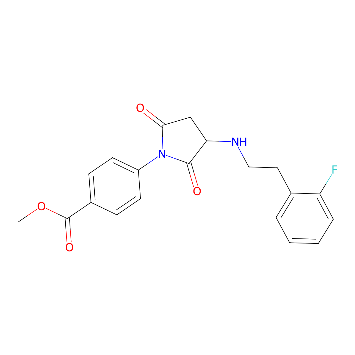 Methyl 4-[3-[2-(2-fluorophenyl)ethylamino]-2,5-dioxopyrrolidin-1-yl]benzoate molecular structure, CAS 367928-09-4