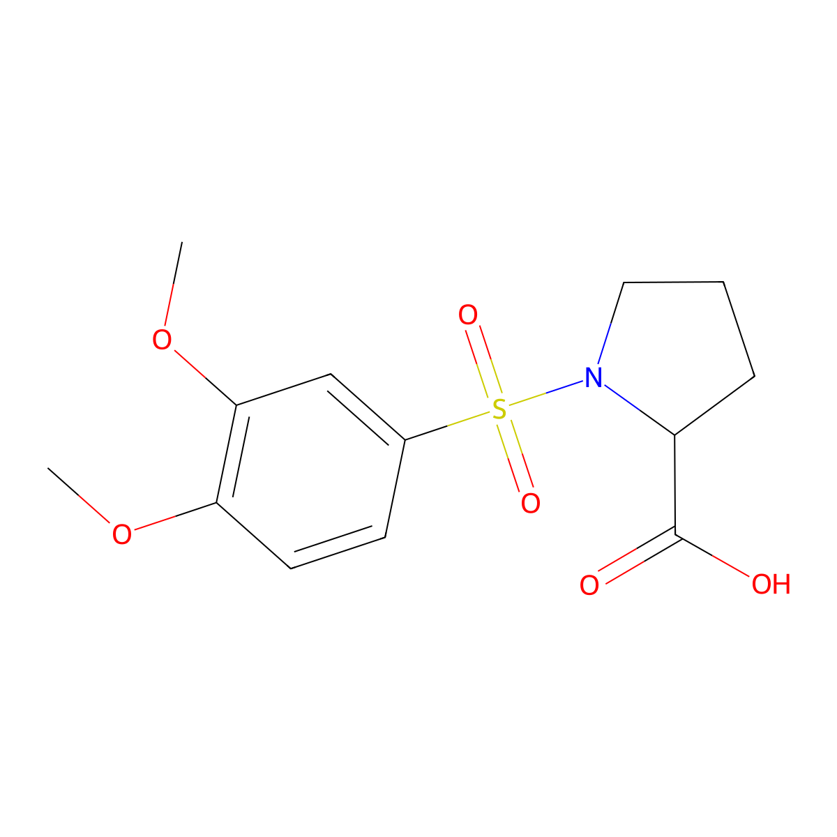 1-[(3,4-Dimethoxyphenyl)sulfonyl]proline molecular structure, CAS 367928-20-9