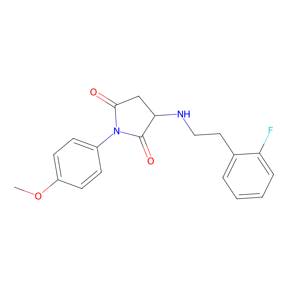 3-[2-(2-Fluorophenyl)ethylamino]-1-(4-methoxyphenyl)pyrrolidine-2,5-dione molecular structure, CAS 367928-87-8