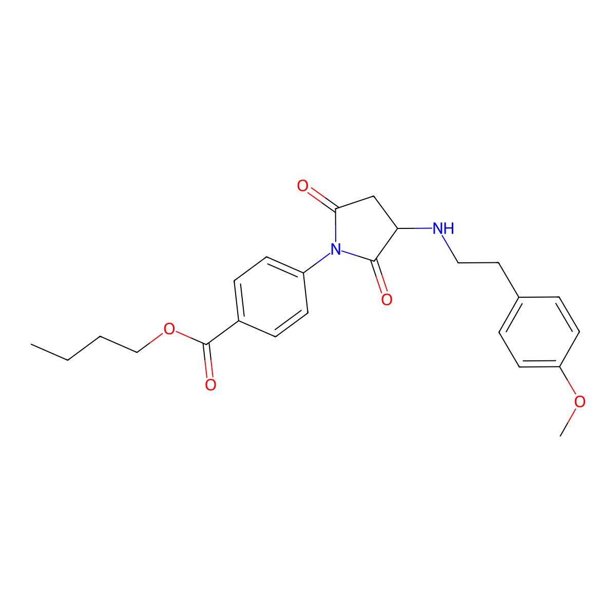 Butyl 4-(3-{[2-(4-methoxyphenyl)ethyl]amino}-2,5-dioxopyrrolidin-1-yl)benzoate molecular structure, CAS 367928-94-7