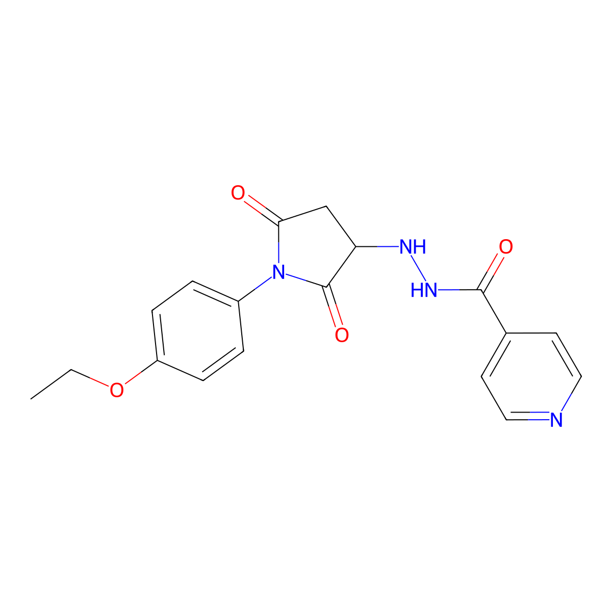 N'-[1-(4-ethoxyphenyl)-2,5-dioxopyrrolidin-3-yl]pyridine-4-carbohydrazide molecular structure, CAS 367928-96-9