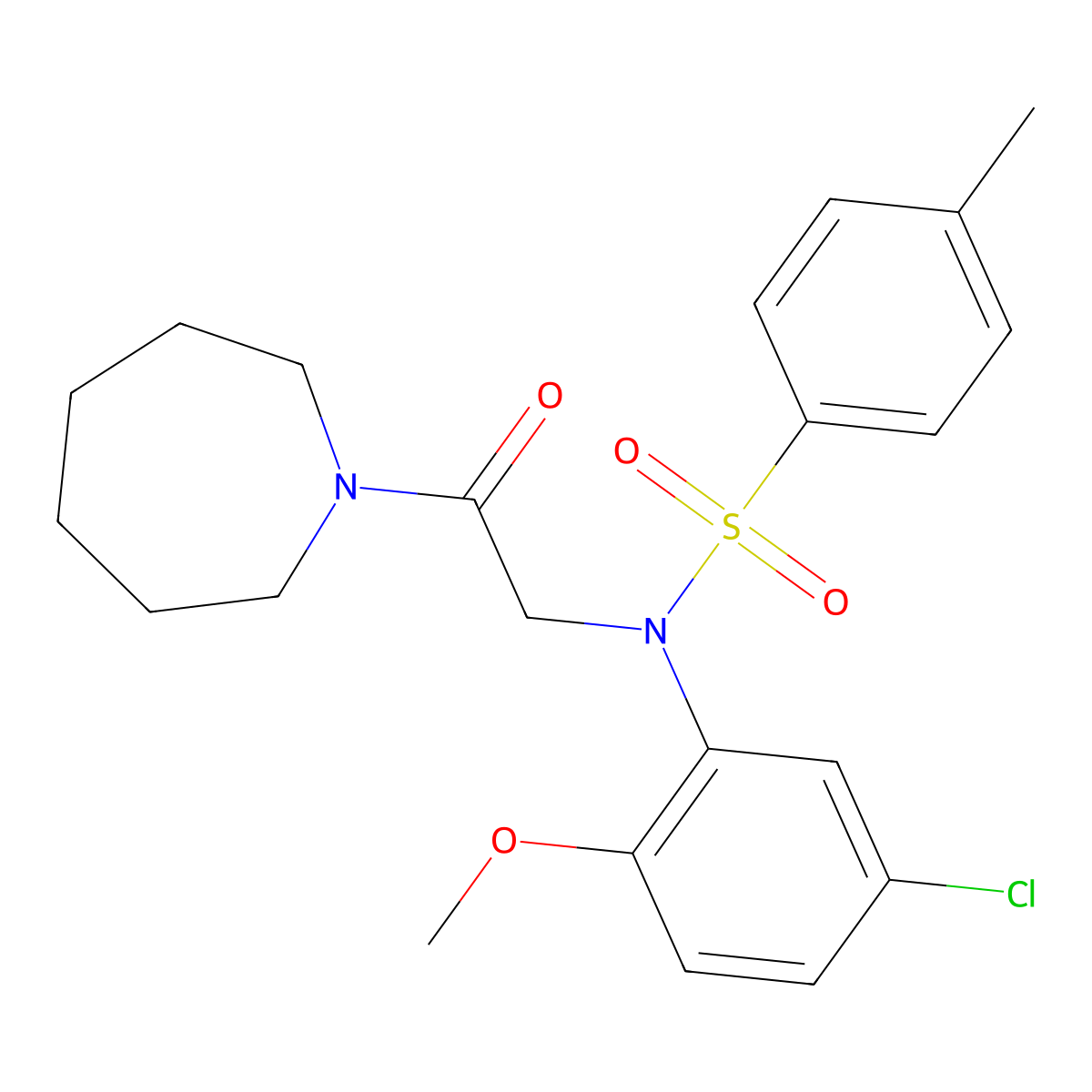 N-[2-(azepan-1-yl)-2-oxoethyl]-N-(5-chloro-2-methoxyphenyl)-4-methylbenzenesulfonamide molecular structure, CAS 367930-19-6