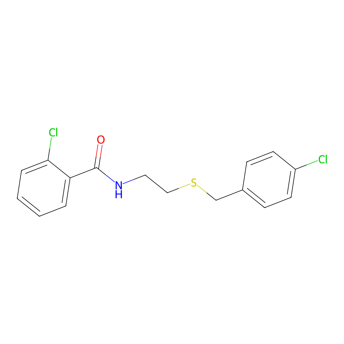2-chloro-N-{2-[(4-chlorobenzyl)sulfanyl]ethyl}benzamide molecular structure, CAS 367931-15-5