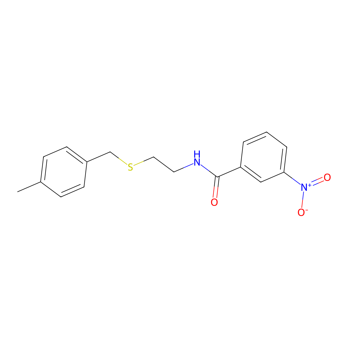N-{2-[(4-methylbenzyl)sulfanyl]ethyl}-3-nitrobenzamide molecular structure, CAS 367933-17-3