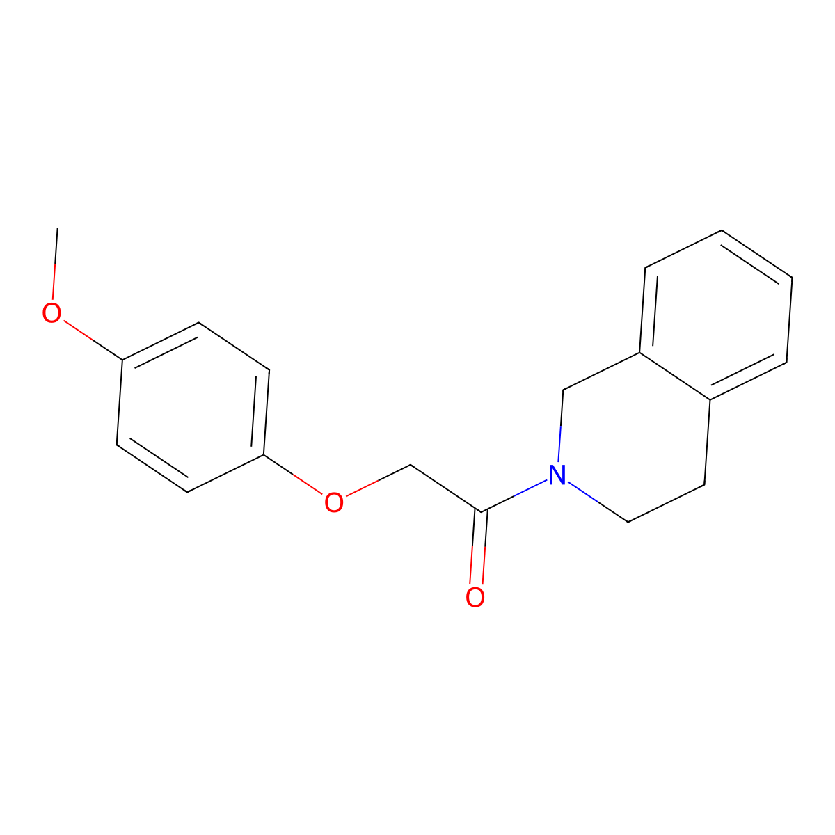 1-(3,4-Dihydro-1H-isoquinolin-2-yl)-2-(4-methoxy-phenoxy)-ethanone molecular structure, CAS 367933-93-5