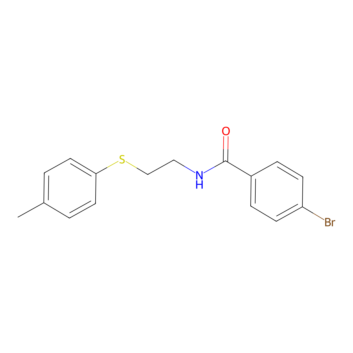4-bromo-N-[2-(4-methylphenyl)sulfanylethyl]benzamide molecular structure, CAS 367934-82-5