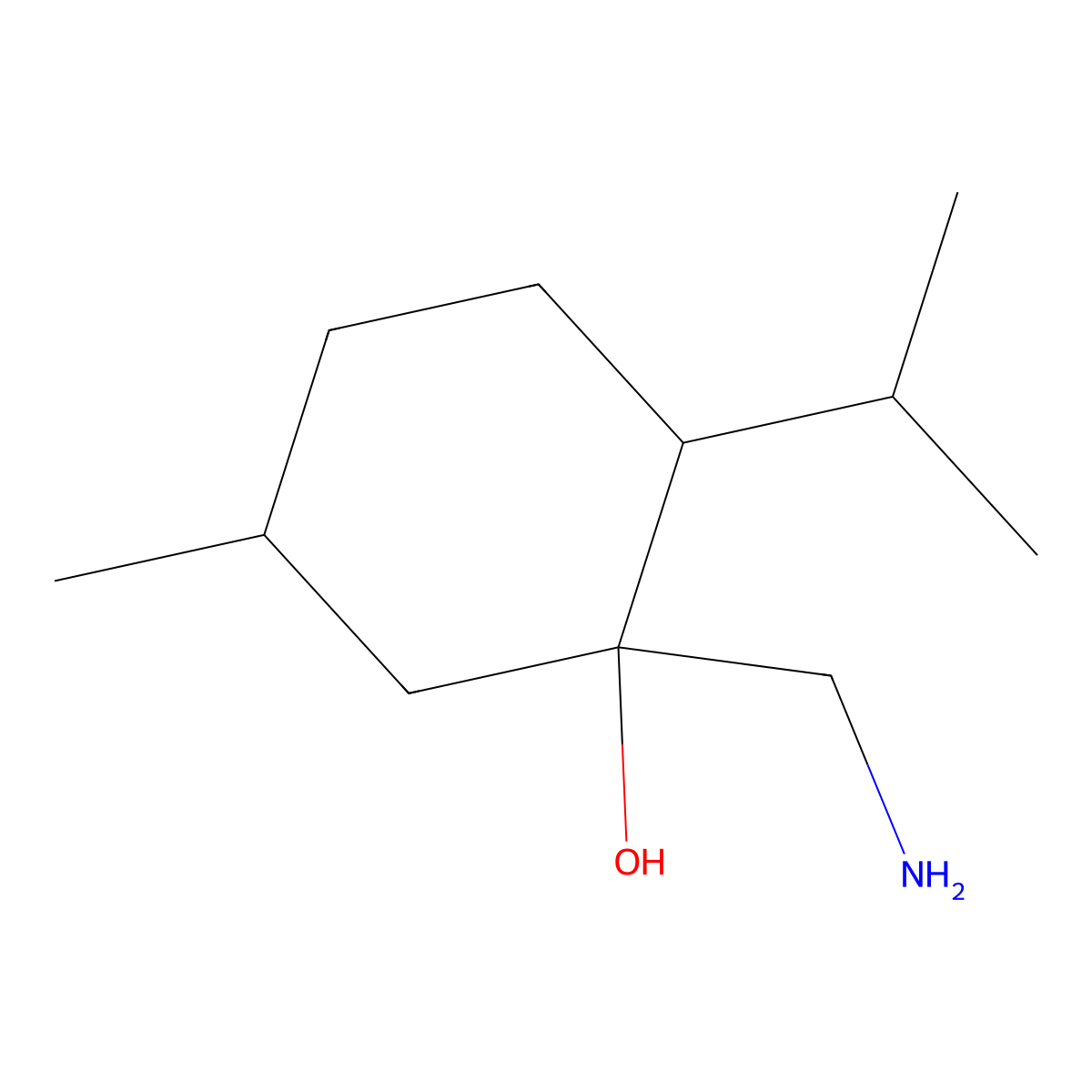 (1R,2S,5R)-1-(aminomethyl)-5-methyl-2-(propan-2-yl)cyclohexan-1-ol molecular structure, CAS 367939-60-4