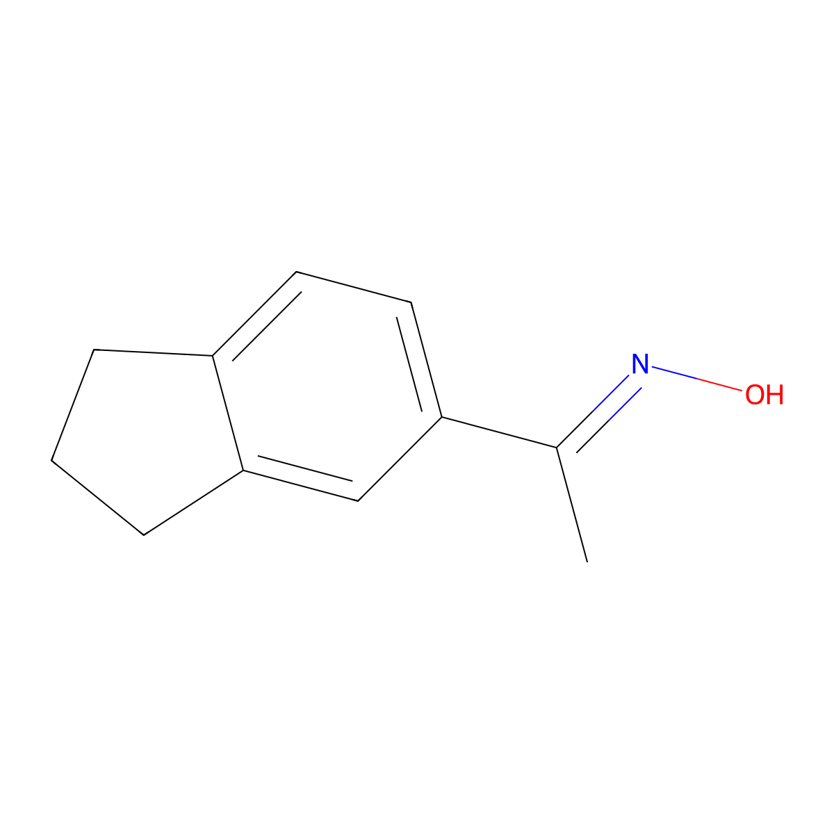 5-Acetohydroximoylindane molecular structure, CAS 36795-33-2