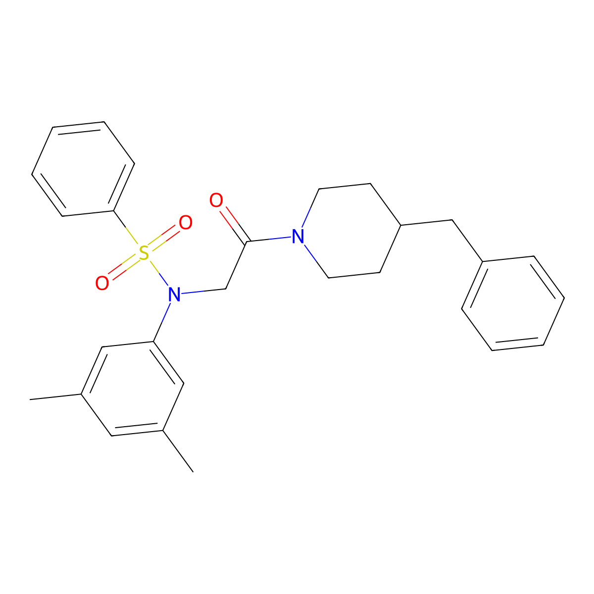 N-[2-(4-benzylpiperidin-1-yl)-2-oxoethyl]-N-(3,5-dimethylphenyl)benzenesulfonamide molecular structure, CAS 367956-08-9