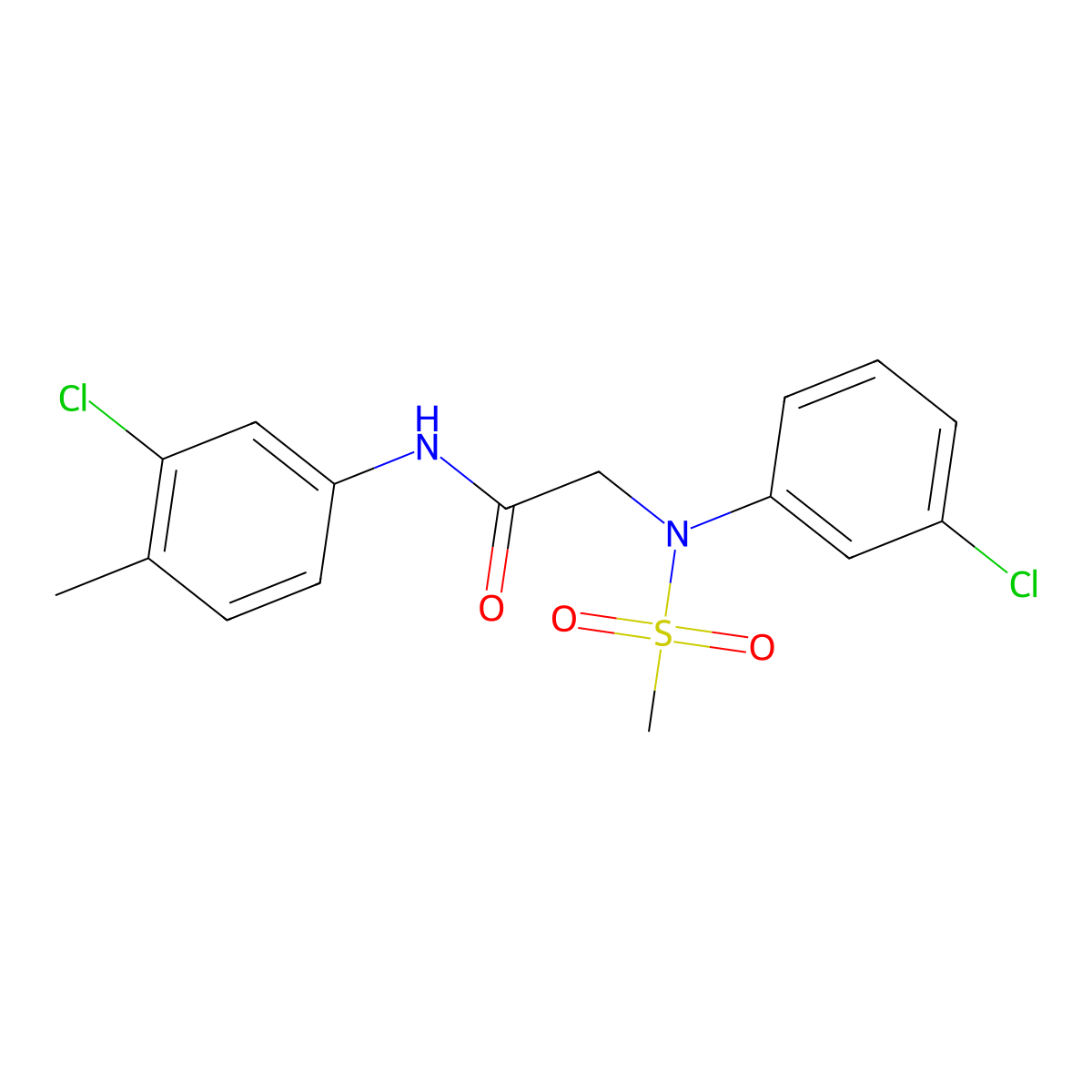 N-(3-chloro-4-methylphenyl)-2-(3-chloro-N-methylsulfonylanilino)acetamide molecular structure, CAS 367957-24-2