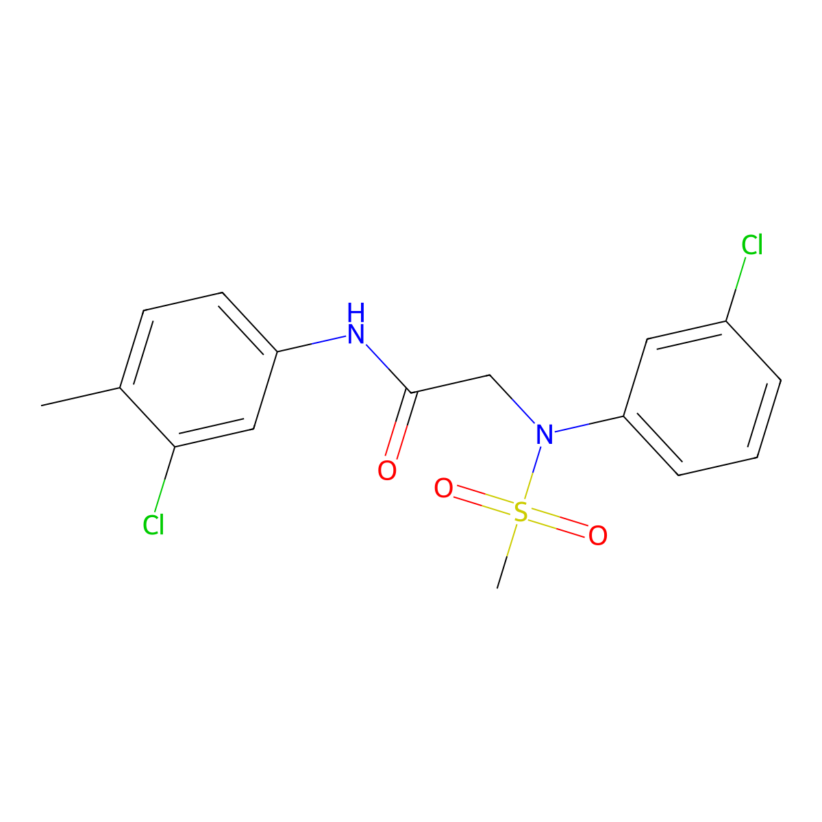 N-(3-chloro-4-methylphenyl)-2-(3-chloro-N-methylsulfonylanilino)acetamide molecular structure, CAS 367957-24-2