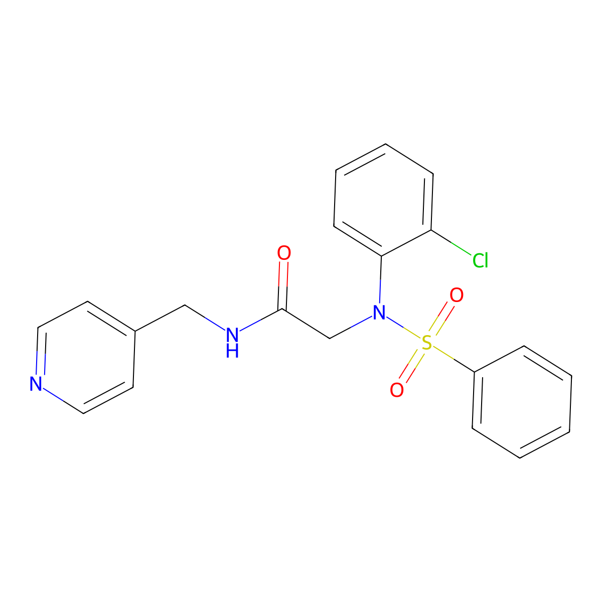 2-[N-(benzenesulfonyl)-2-chloroanilino]-N-(pyridin-4-ylmethyl)acetamide molecular structure, CAS 367959-49-7