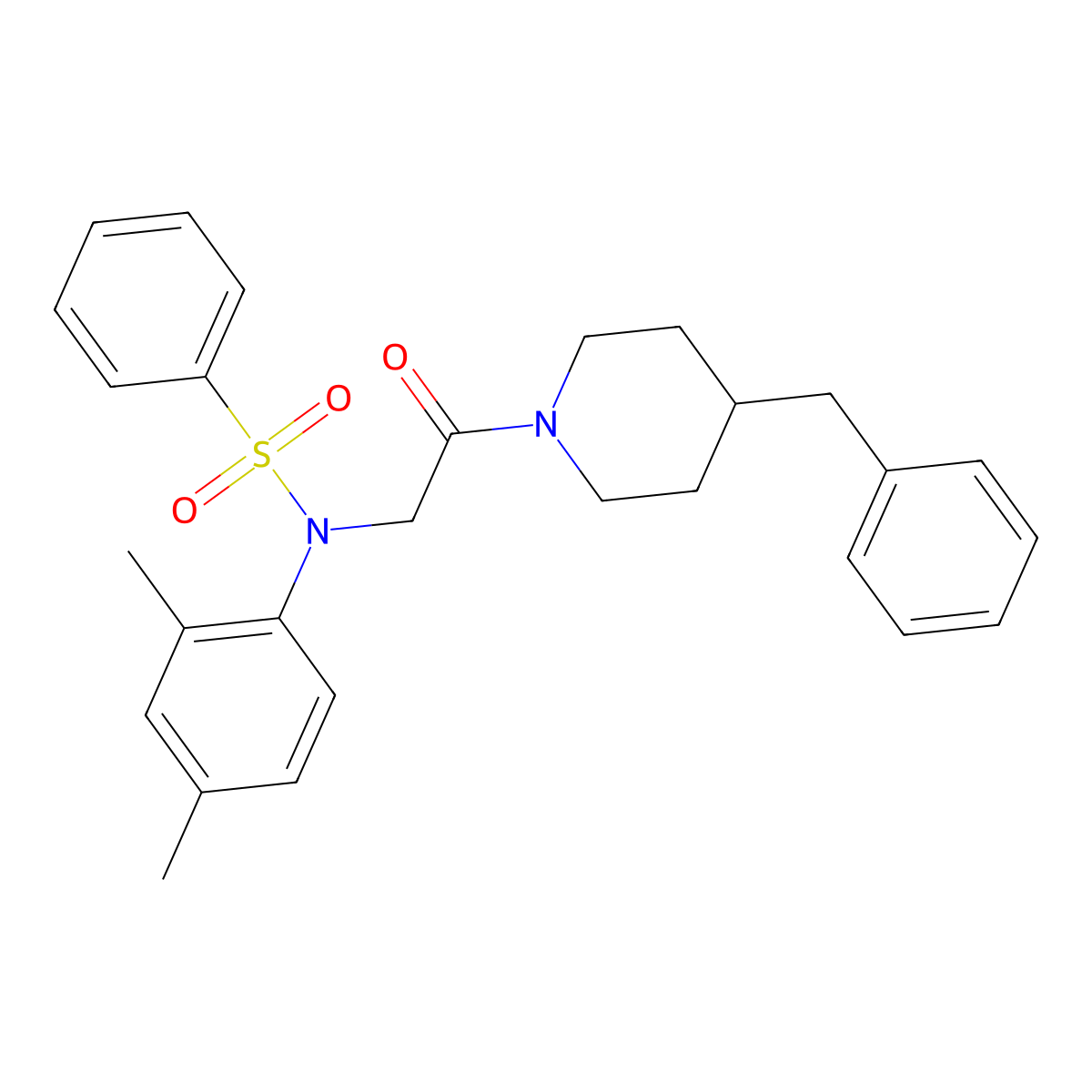 N-[2-(4-benzylpiperidin-1-yl)-2-oxoethyl]-N-(2,4-dimethylphenyl)benzenesulfonamide molecular structure, CAS 367959-66-8